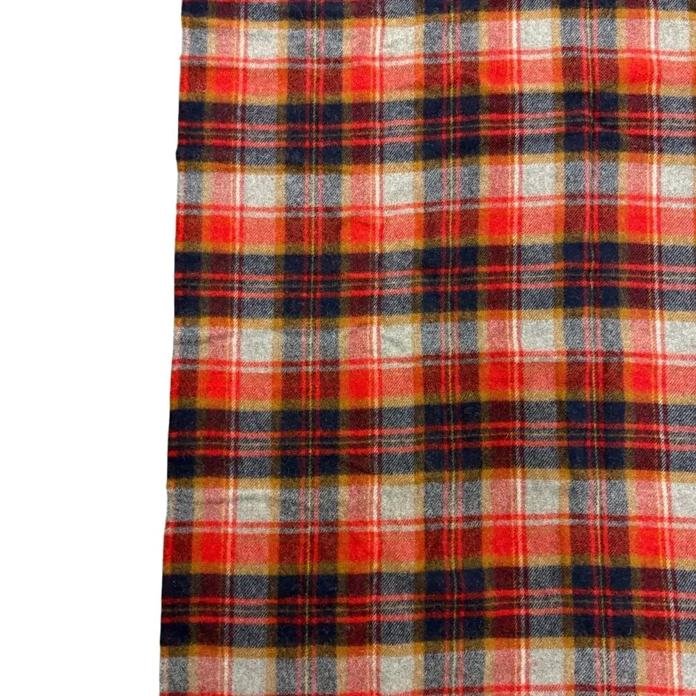 vintage pendleton pure virgin wool throw blanket made in usa red flannel 66